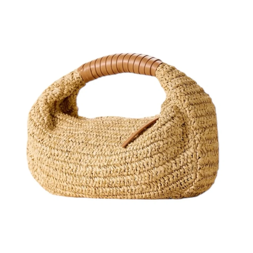Cleobella Tan Woven Hobo Bag - Picture 1 of 5